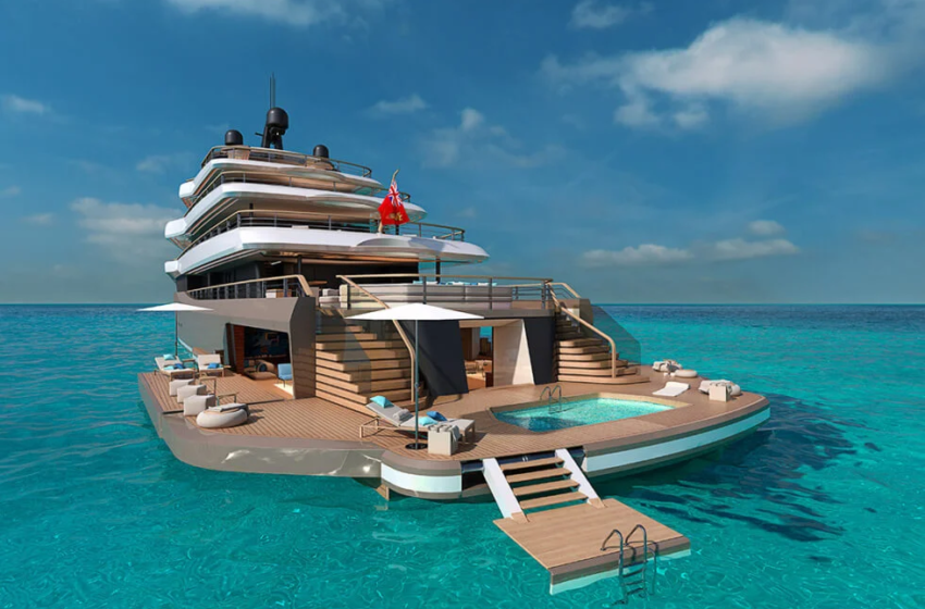  Wider’s Moonflower 72 superyacht has a fold-down beach club
