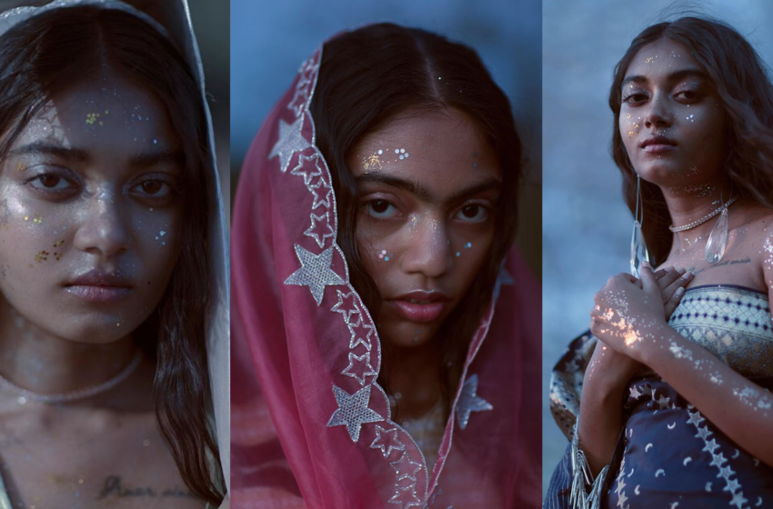  Stunning! The twilight sky on heavenly Banarasi textile in Ekaya’s new collection
