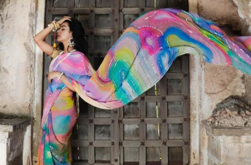  It takes a man to revive the fine elegance of embroidered chiffon sarees